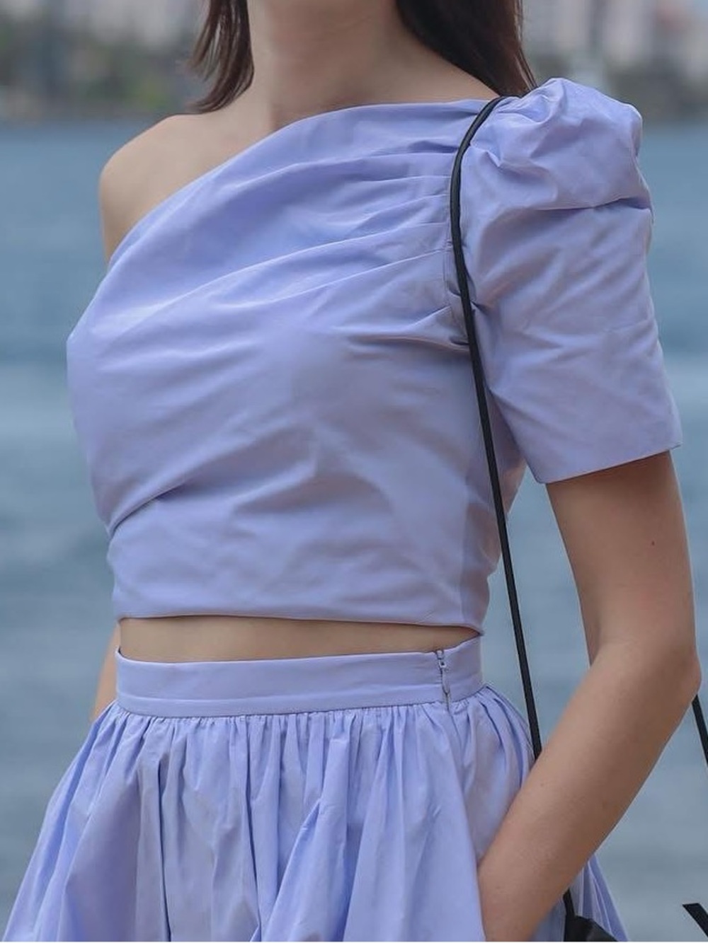 Maje Pale Blue Silk-Feel Top